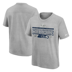 Seattle Seahawks Youth 2025 NFC Champions Locker Room Trophy Collection Authentic T-Shirt - Gray | Nike for sale
