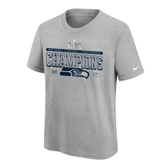 Seattle Seahawks Youth 2025 NFC Champions Locker Room Trophy Collection Authentic T-Shirt - Gray | Nike for sale