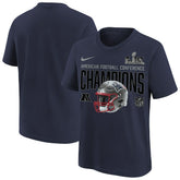 New England Patriots Youth 2025 AFC Champions Glory Shield Helmet T-Shirt - Navy | Nike online
