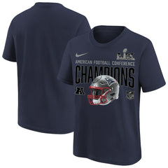 New England Patriots Youth 2025 AFC Champions Glory Shield Helmet T-Shirt - Navy | Nike online