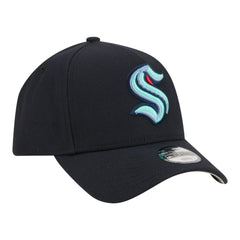 Seattle Kraken New Era Youth 9FORTY A-Frame Adjustable Hat Deep Sea Blue