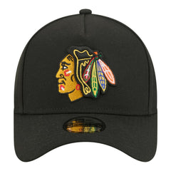 Chicago Blackhawks New Era Youth 9FORTY A-Frame Adjustable Hat Black