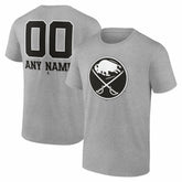 Buffalo Sabres Big & Tall Personalized Name & Number Monochrome T-Shirt Gray