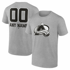 Colorado Avalanche Big & Tall Personalized Name & Number Monochrome T-Shirt Gray