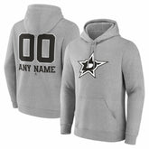 Dallas Stars Big & Tall Personalized Name & Number Monochrome Pullover Hoodie Gray