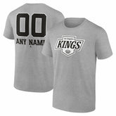 Los Angeles Kings Big & Tall Personalized Name & Number Monochrome T-Shirt Gray