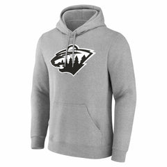 Minnesota Wild Big & Tall Personalized Name & Number Monochrome Pullover Hoodie Gray