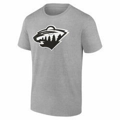 Minnesota Wild Big & Tall Personalized Name & Number Monochrome T-Shirt Gray