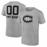 Montreal Canadiens Big & Tall Personalized Name & Number Monochrome T-Shirt Gray