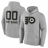 Philadelphia Flyers Big & Tall Personalized Name & Number Monochrome Pullover Hoodie Gray