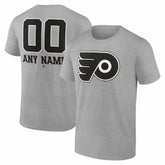 Philadelphia Flyers Big & Tall Personalized Name & Number Monochrome T-Shirt Gray