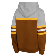 San Diego Padres Youth Cooperstown Head Coach Pullover Hoodie - Brown/Grey | Mitchell & Ness