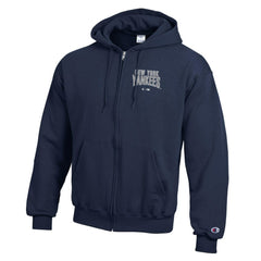 New York Yankees Champion Eco Powerblend Full-Zip Hoodie - Navy