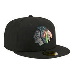 Chicago Blackhawks New Era Color Pop 59FIFTY Fitted Hat Black