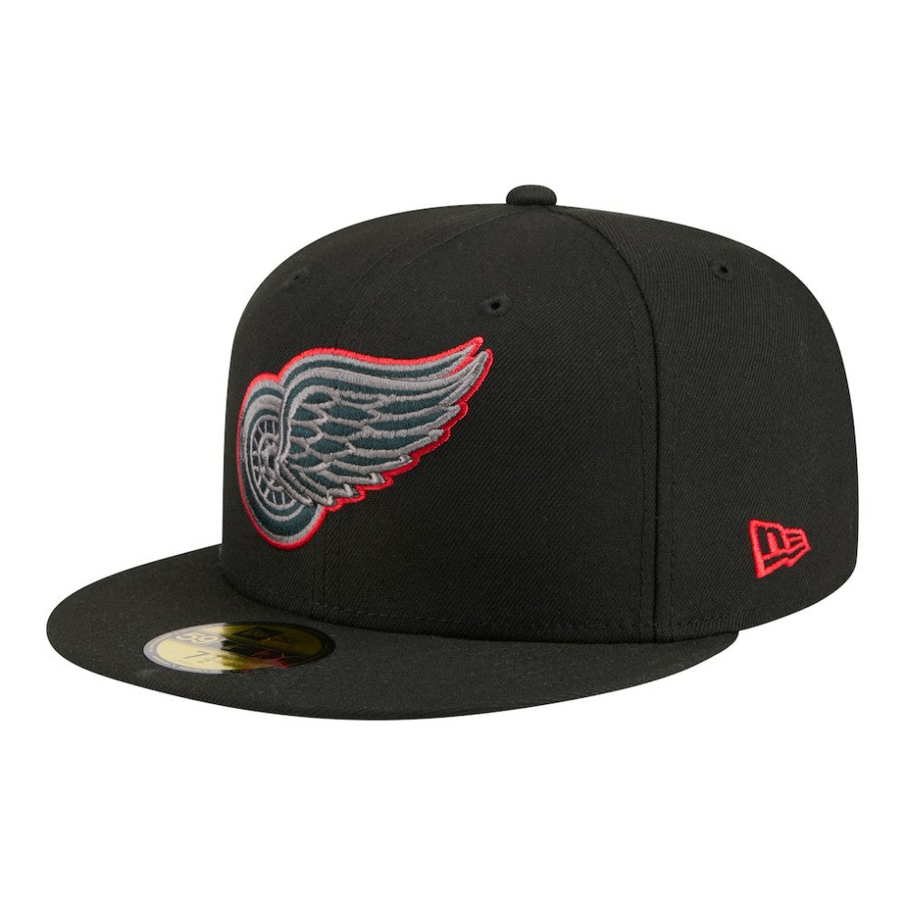 Detroit Red Wings New Era Color Pop 59FIFTY Fitted Hat Black