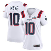 Drake Maye New England Patriots Women's Super Bowl LX Patch Game Jersey - White | Nike discount
