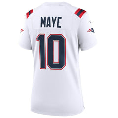 Drake Maye New England Patriots Women's Super Bowl LX Patch Game Jersey - White | Nike discount