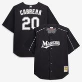 Miguel Cabrera Miami Marlins Big & Tall Cooperstown Mesh Batting Practice Jersey - Black | Mitchell & Ness