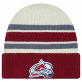 Colorado Avalanche New Era Vintage Cuffed Knit Hat Cream/Burgundy