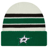 Dallas Stars New Era Vintage Cuffed Knit Hat Cream/Kelly Green