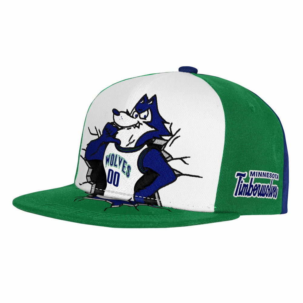 Minnesota Timberwolves Youth Mascot Snapback Hat - Green | Mitchell & Ness cheap