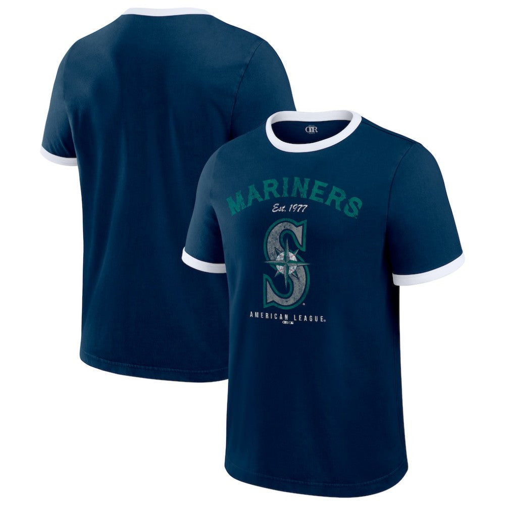 Seattle Mariners Darius Rucker Collection Washed Ringer T-Shirt - Navy
