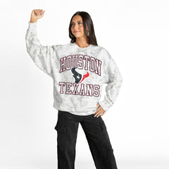 Houston Texans Gameday Couture Women's Whiteout Oversized Premium Fleece Sweatshirt - Arctic Camo sale