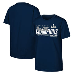 Seattle Seahawks Youth Super Bowl LX Champions Iconic Victory T-Shirt - College Navy outlet