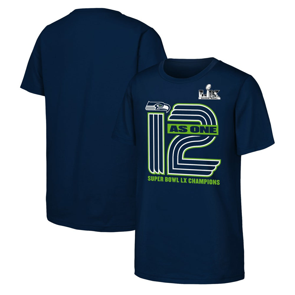 Seattle Seahawks Youth Super Bowl LX Champions Hometown Collection T-Shirt - College Navy for sale