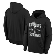 Seattle Seahawks Youth Super Bowl LX Champions Locker Room Trophy Collection Authentic Hoodie - Black | Nike cheap
