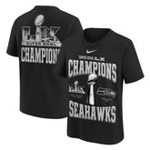 Seattle Seahawks Youth Super Bowl LX Champions Locker Room Trophy Collection Authentic T-Shirt - Black | Nike discount