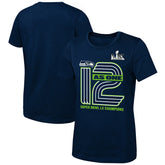 Seattle Seahawks Girls Youth Super Bowl LX Champions On Top T-Shirt - College Navy discount