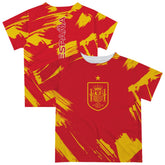 Spain National Team Vive La Fete Youth Paint Brush T-Shirt - Red cheap