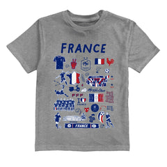 France National Team Vive La Fete Youth Impressions Artwork T-Shirt - Gray on sale