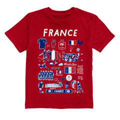 France National Team Vive La Fete Youth Impressions Artwork T-Shirt - Red online