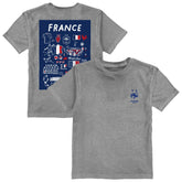 France National Team Vive La Fete Youth Impressions Artwork T-Shirt - Gray for sale
