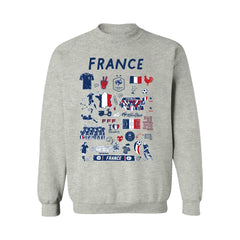France National Team Vive La Fete Women's Impressions Artwork Sweatshirt - Gray for sale