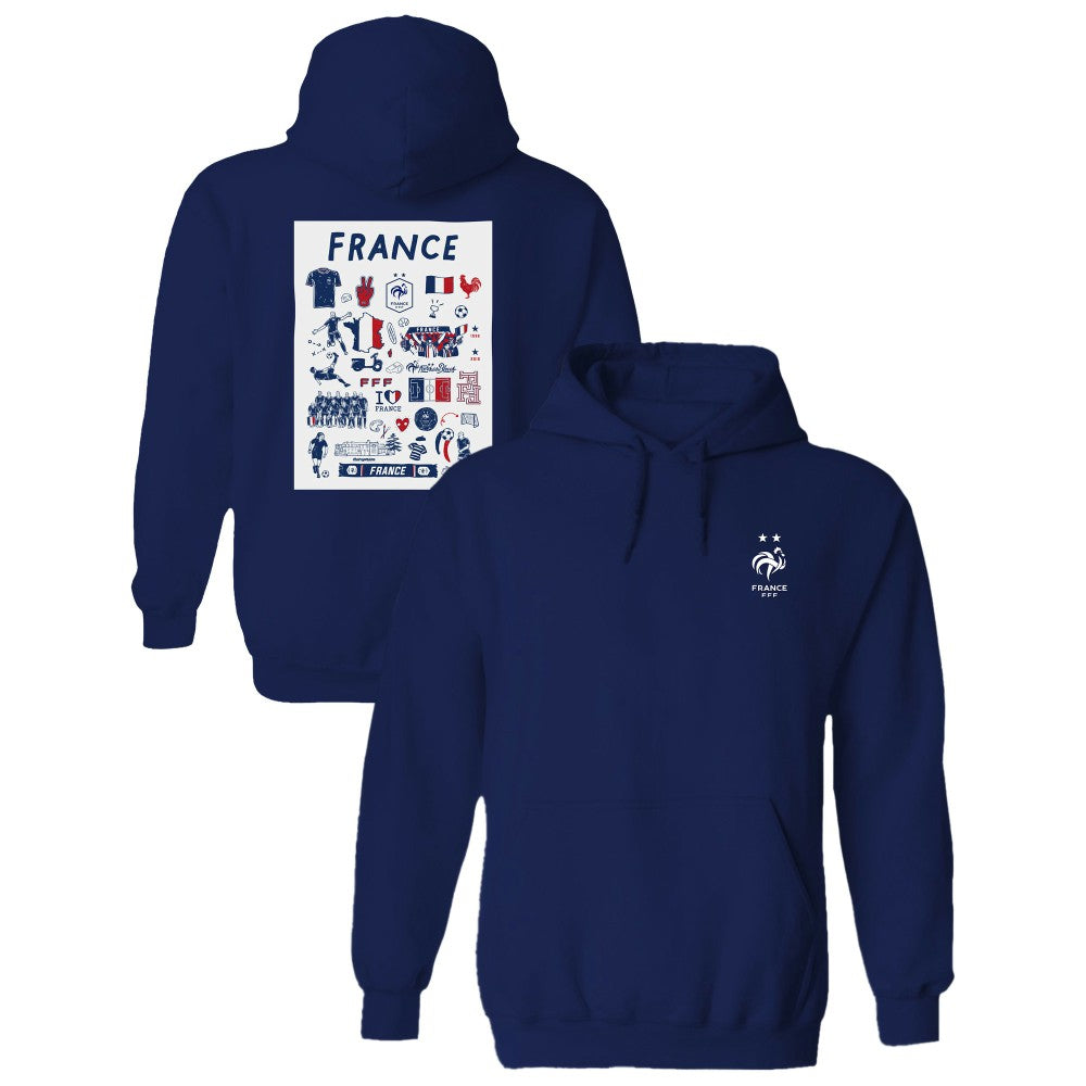 France National Team Vive La Fete Women's Impressions Artwork Hoodie - Navy cheap