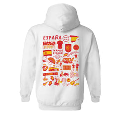 Spain National Team Vive La Fete Women's Impressions Artwork Hoodie - White for sale