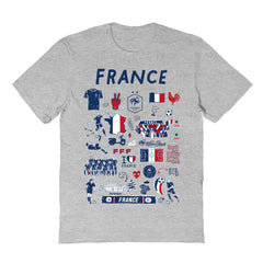 France National Team Vive La Fete Women's Impressions Artwork Fitted T-Shirt - Gray cheap