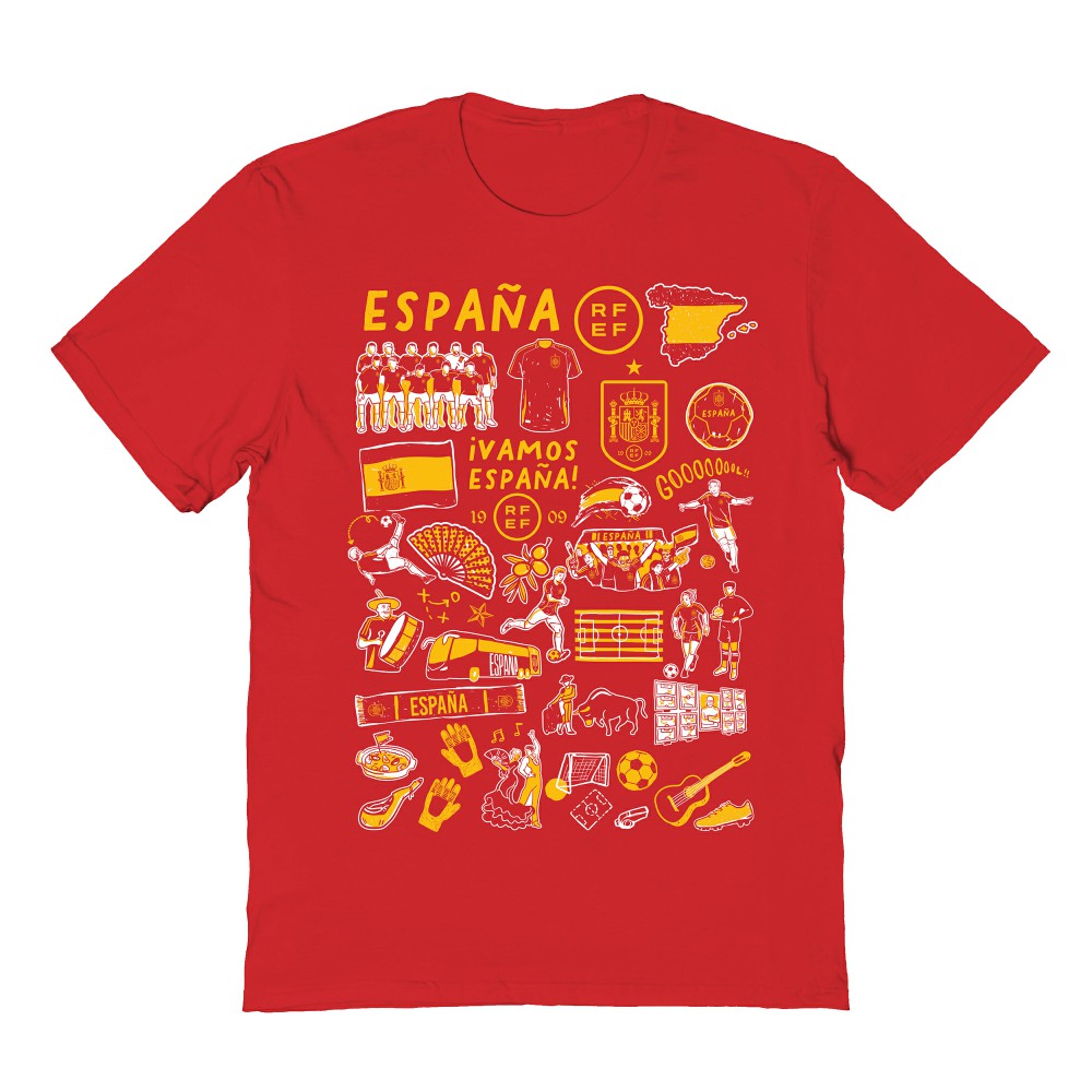 Spain National Team Vive La Fete Women's Impressions Artwork Fitted T-Shirt - Red online