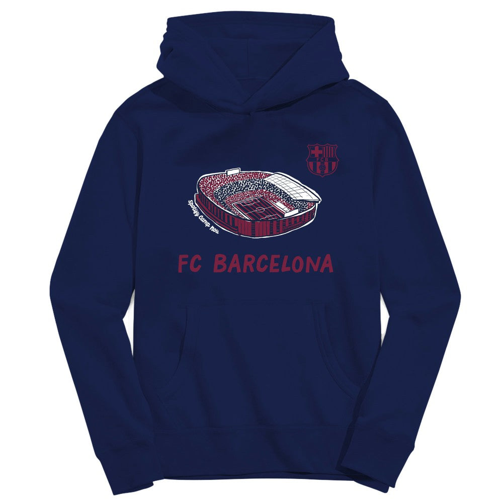 Barcelona Vive La Fete Youth Stadium Style Hoodie - Navy sale