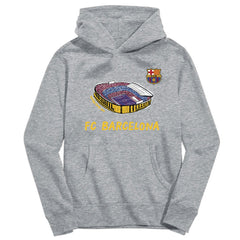 Barcelona Vive La Fete Youth Stadium Style Hoodie - Gray discount