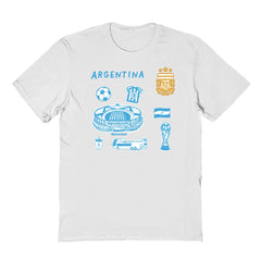 Argentina National Team Vive La Fete Youth Impressions Icons T-Shirt - White shop