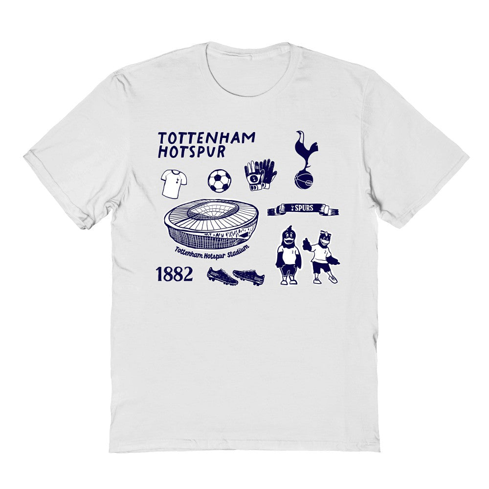 Tottenham Hotspur Vive La Fete Youth Impressions Icons T-Shirt - White outlet