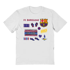 Barcelona Vive La Fete Youth Impressions Icons T-Shirt - White for sale