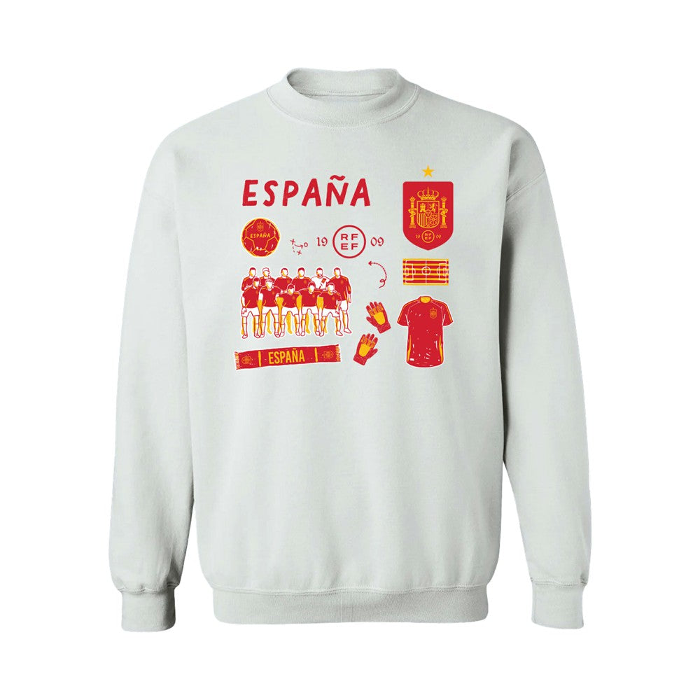 Spain National Team Vive La Fete Women's Impressions Icons Sweatshirt - White outlet