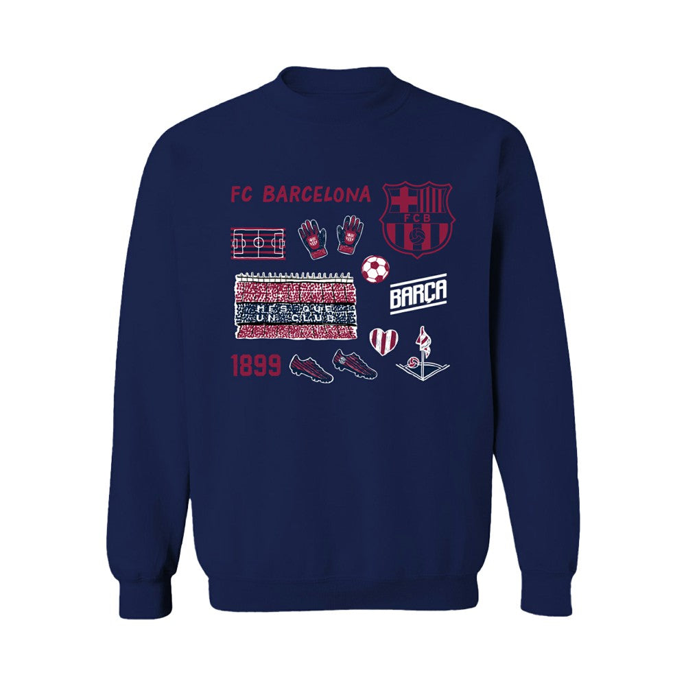 Barcelona Vive La Fete Women's Impressions Icons Sweatshirt - Navy for sale