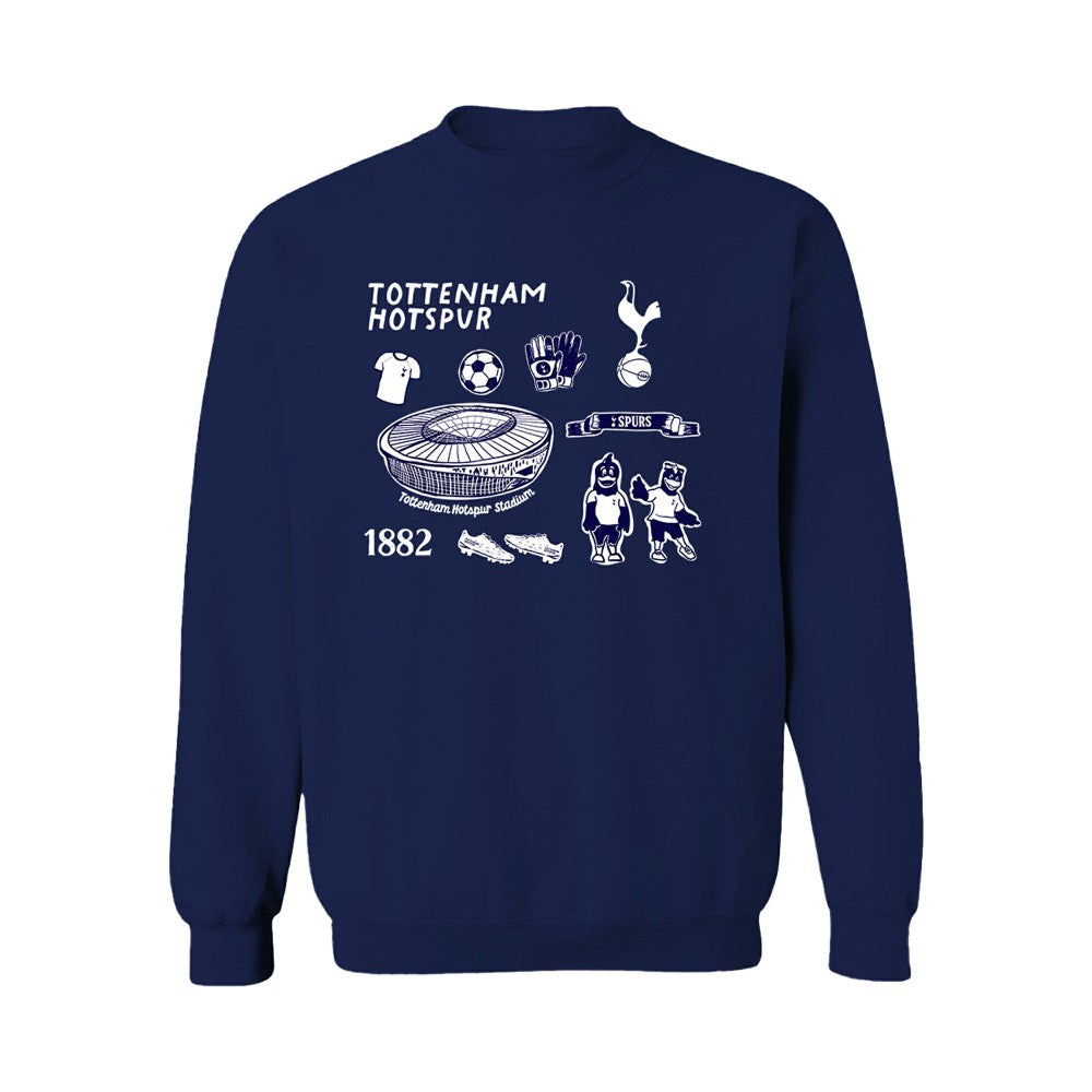 Tottenham Hotspur Vive La Fete Women's Impressions Icons Sweatshirt - Navy sale