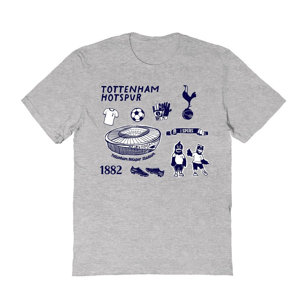 Tottenham Hotspur Vive La Fete Women's Impressions Icons T-Shirt - Gray for sale